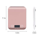 Digital Shipping Scale,Stainless Steel Panel, Accurate Portable Postal Scale for Packages, Small Business,Kitchen, Food, Handmade, Liquids, and Boutique (Rose Gold Battery(5kg/1g))