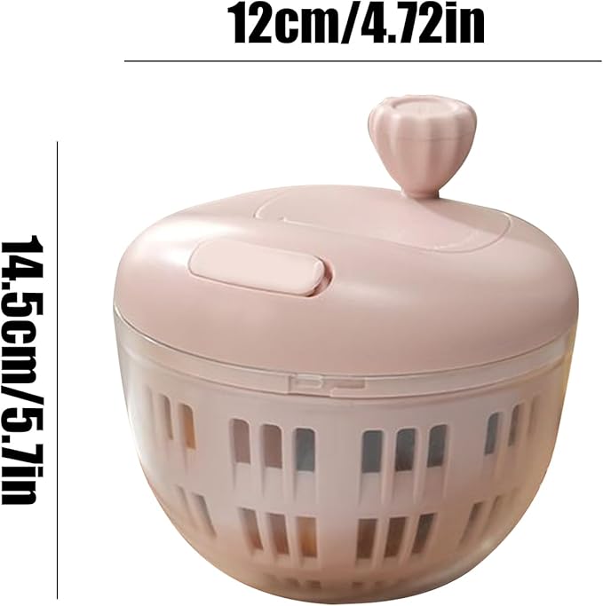 Salad Spinner - 800ML Lettuce Washer, Vegetable Dryer, Produce Cleaning Tool | Manual Salad Spinner with Colander Basket and Non Slip Base for Quick Water Removal, Kitchen Tool for Camping Picnic