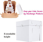 Tall Cake Boxes for Tier Cakes,12x12x12 Inch [10 Pack ] Thick Sturdy Bakery Box with Window,White Wedding Cake Boxes,Layer Cake Carrier,Disposable Cake Containers