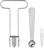 Pepper Corer Remover, Fruit Vegetable Stem Remover for Pepper Pear Tomato, Multifunctional Peppers Corer Practical Kitchen Gadget for Removing Vegetable Cores (COLOR:silver)