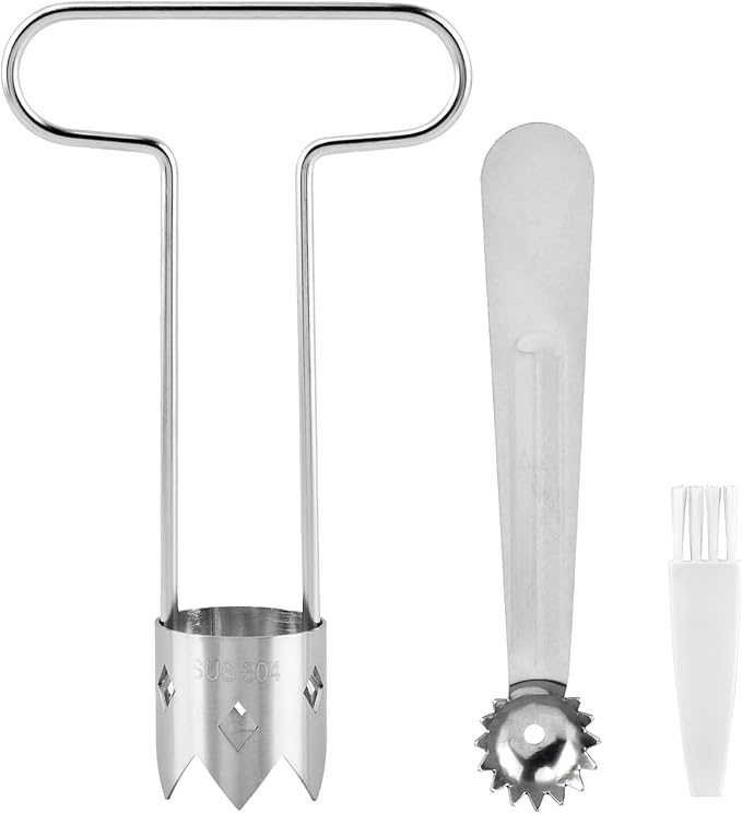 Pepper Corer Remover, Fruit Vegetable Stem Remover for Pepper Pear Tomato, Multifunctional Peppers Corer Practical Kitchen Gadget for Removing Vegetable Cores (COLOR:silver)