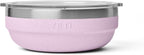 YETI Rambler Low Bowls, Vacuum Insulated, Stackable and Nestable Stainless Steel Bowl with Lid, 0.7 Quart, Cherry Blossom