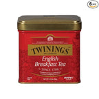 Twinings English Breakfast Loose Tea Tins, 3.53 Ounce Tins (Pack of 6), Smooth, Flavourful, Robust Black Tea Leaves, Caffeinated, Enjoy Hot or Iced