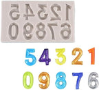 Gray Silicone Fondant Molds 3D Number 0-9 Fondant Chocolate Baking Molds For Cake Decorating Cupcake Topper Candy Chocolate Gum Paste Polymer Clay Fondant and Gum Paste Molds Pastry and Baking