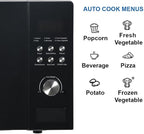 Emerson MW1101B Countertop Microwave Oven with Button Control, LED Display 1000W, 10 Power Levels, 6 Auto Menus, Glass Turntable and Child Safe Lock, 1.1 Cu. Ft., Black
