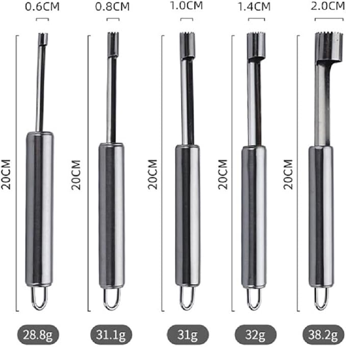 Yiasangly Fruit and Vegetable Corer Tool, Multi-Function Stainless Corer and Pitter Remover Set for Apple, Pear, Cherry, Jujube, Red Dates, Berry, Chili, Jalapeno Pepper, Tomato, potato - 6 Pieces