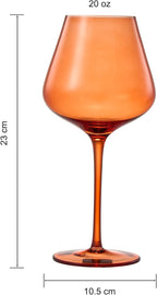 Khen Colored Crystal Wine Glass Set of 5, Large 20 OZ Glasses, Summer Flower Bright Italian Style Tall Stemmed Drinkware for Red & White Wine, Water Dinner Glasses, Color Glassware - (Stemmed)
