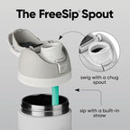 Owala FreeSip Insulated Stainless Steel Water Bottle with Straw, BPA-Free Sports Water Bottle, Great for Travel, 40 Oz, Shy Marshmallow