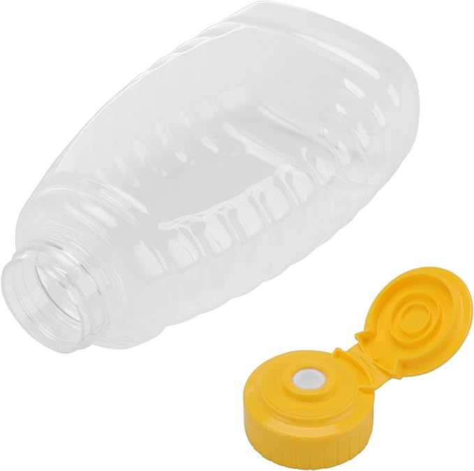 SEUNMUK 30 Pack 16oz Clear Plastic Honey Bottles, Honey Squeeze Bottle, Honey Dispenser with Flip Top Lids For Storing and Dispensing