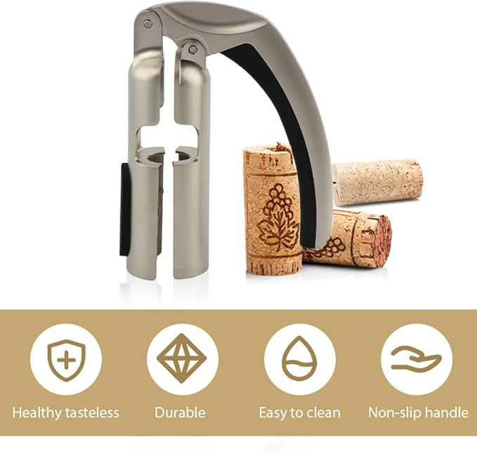 Champagne Bottle Opener, Zinc Alloy Sparkling Wine Cork Puller, Bar Jar Cork Puller Champagne Corkscrew, Multifunctional Bottle Opener, Gift for Wine Lovers(COLOR:A)