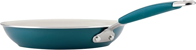 Rachael Ray Cucina Ceramic Cookware Set - 13 Pieces - Ceramic Pots and Pans Set w/Nonstick Frying Pans, Saute Pan, Saucepans, Stockpot, Lids, Pan Protectors & Cooking Utensils - Marine Blue