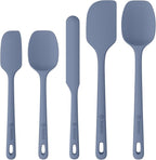 ChefAide 5 Pieces Silicone Spatula Set, Food Grade Rubber Spatula, Upgrade Strong Handle with Ergonomic Grip, Heat Resistant Up to 600°F for Nonstick Cookware, Cooking