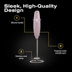 Bean Envy Milk Frother, Coffee Stirrers, Frother Wand, Milk Frother Handheld, Frother with stand, Hand Blender for Coffee, Lattes, Cappuccino, Matcha and Hot Chocolate – Kitchen Gifts - Pink