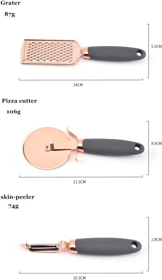 7 Pcs Kitchen Gadget Set Stainless Steel Baking Cooking Utensils Ice Scream Spoon Peeler Garlic Press Cheese Grater Whisk Home