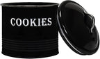 Blue Donuts Vintage Cookie Tin - Airtight Jar Containers, Kitchen Counter, Large Size, Gift Giving