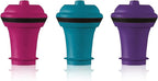 Vacu Vin Wine Saver Vacuum Stoppers – Set of 3 – Multicolor – Airtight Seal to Keep Wine Fresh Up to a Week – Compatible with Vacu Vin Wine Saver Pump – Reusable & Dishwasher Safe