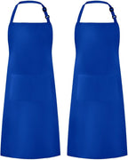 Syntus Apron for Men Women, Adjustable Cooking Kitchen Chef Aprons with 2 Pockets, Cotton/Polycotton/Polyester