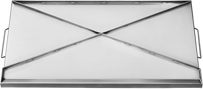 VEVOR Stainless Steel Griddle, 32x16 inch Universal Flat Top Rectangular Plate, Gas Grill Griddle for BBQ Grill, Teppanyaki, Portable Family Cookware with Handle, for Camping Tailgating Party