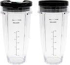 2 Packs 24oz Replacement Parts Cup with Lid, Compatible with Nutri Ninja BN750, BN750C, BN751, BN751C, BN800, BN800C, BN801, BN801C, DB751A