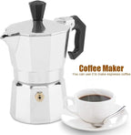 Agatige 50ml 1 Cup Moka Coffee Pot, Aluminum Espresso Coffee Maker Stovetop Coffee Percolator Stovetop Espresso Pot for Home Camping Office, Italian and Cuban Cafe Brewing