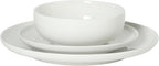 Gibson Home Havenstone 12-Piece Porcelain Dinnerware Set – Dinner Plates, Salad Plates & Bowls, Classic White Everyday Dish Set for Home, Kitchen, Microwave & Dishwasher Safe