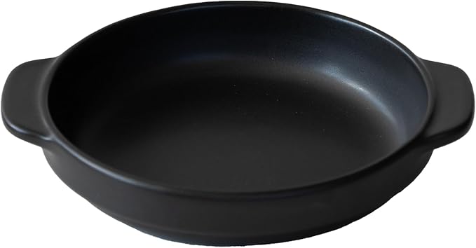 Santo Banko Ware Au Gratin Dish for One Person Capacity 13.5 fl oz (400 ml) Heat Resistant Ceramic Oven Safe Direct Fire Microwave Dishwasher Safe Stackable Black Made in Japan