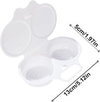 White Egg Poacher, Microwave Egg Boiler Poacher, Microwave Egg Poacher, 2 Cavity Nonstick Poached Egg Maker With Lid, Egg Cooker, Double Drain Poached Cups Specialty Cookware