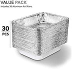 Stock Your Home Aluminum Pans 9x13 Disposable Foil Pans (30 Pack) - Half Size Steam Table Deep Trays - Tin Foil Pans Great for Cooking, Heating, Storing, Prepping Food