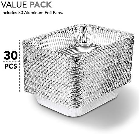 Stock Your Home Aluminum Pans 9x13 Disposable Foil Pans (30 Pack) - Half Size Steam Table Deep Trays - Tin Foil Pans Great for Cooking, Heating, Storing, Prepping Food