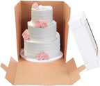 Tall Cake Boxes for Tier Cakes,3 Sizes 6 Pack 8x8x10,10x10x12 and 12x12x12Inch,Sturdy White Tall Cake Box Shipping in 8 10 12 Inch 2 3 Tier for Wedding Layer Tiered Cakes
