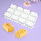mostsom Silicone Molds Mousse Mold 12 Cavity 3D Rectangle Shape Chocolate Truffle Mousse Cake Dessert Mold DIY Baking Moulds (F Small Rectangle)
