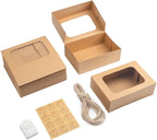 24 Pcs Cookie Boxes with Window for Paper Gift Giving Brown Bakery Gift Boxes 9 x 6.3 x 3 Inch, Easy Estate Holiday Packaging for Cookie, Cupcaked, Donuts & Pastries