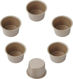 Stackable Muffin Pan Set — 6 Individual Non-Stick Muffin Cups, Modular Carbon Steel Cupcake Molds, Golden Easy-Release, Space-Saving Baking for Oven