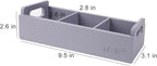 HTB Slim Tea Bag Organizer 2pcs, Grey 3 Compartments Tea Box Wooden with Handle for Small Space, Wood Tea Organizer for Tea Bags
