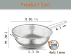 Stainless Steel Basin Colander with Handle Kitchen Strainer, Resting Feet and Colander to Strain, Rinse, Fry, Steam or Cook Vegetables & Pasta & Wash fruits