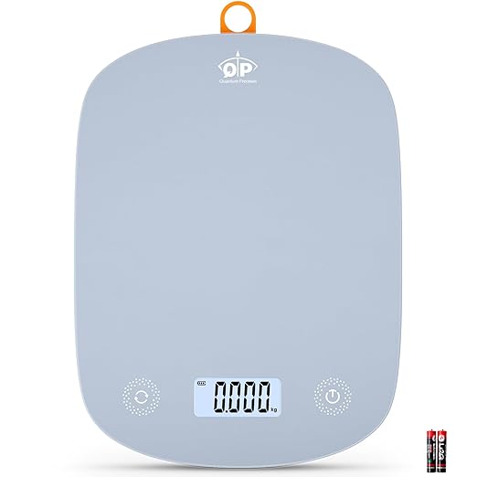 QP Digital Food Scale, 11lb Digital Kitchen Scale, 1g High Accuracy Meat Scale, 6 Units, Cooking Scale with Hook, Ultra Slim Kitchen Weight Scale, Touch Control, Tare Function, Auto Off, LCD Display