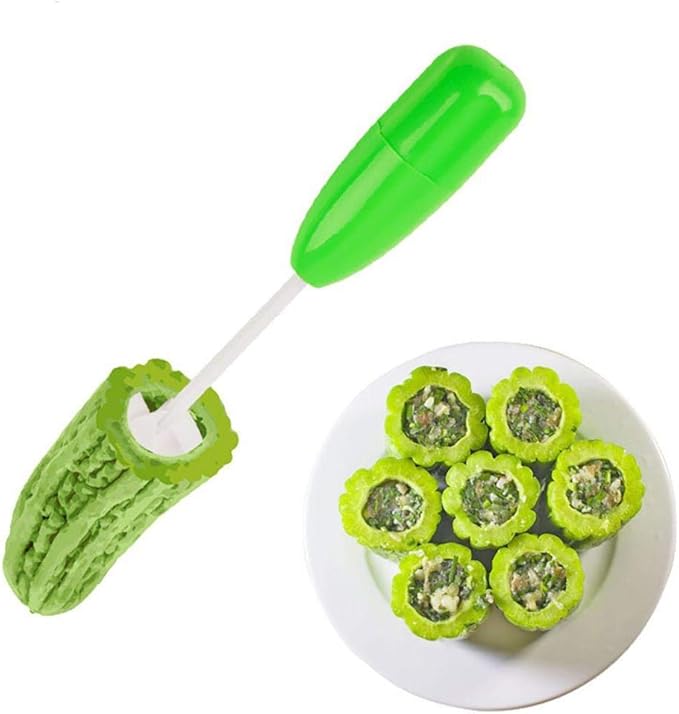 Fruit Corer and Slicer Tool, Plastic Fruit Core Remover Tool with Nonslip Handle, Fast and Easy Corer for Home and Kitchen