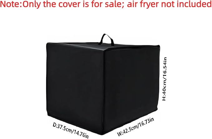 Heavy Duty French Door Air Fryer Toaster Oven Cover for Emeril Lagasse 26QT,15.75"Dx16.73"Wx13.8"H, 600D Oxford w/ 12μm Aluminum Foil, Waterproof Oil-Resistant Kitchen Appliance Dust Cover