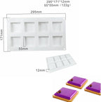 Silicone Mold for Baking Cakes,Soap Molds,Flower Shape Silicone Molds for Homemade French Dessert Mold for Pastry Chocolate,Jelly Chocolate Mold ＆ Ice Cube Tray (F_ Square)