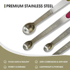 2Pack Mini Measuring Spoons Set, Tiny Stainless Steel Measure Teaspoons with Silicone Handle, Suitable for Small Amount of Dry or Liquid Ingredients (1/64, 1/32, 1/16, 1/8, 1/4 tsp)