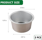 2 Packs Mini Flan Molds Small Pudding Mold Moldes Individuales Cups for Baking Raspberry Souffle Popover Pie Egg Tart Cake Aluminium Baking Molds 3.4"x2"