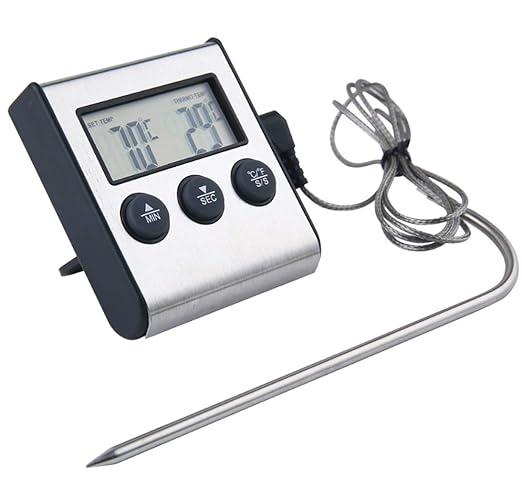 Meichoon Meat Thermometers for Cooking,Timer Probe Food Thermometer,Grilling Meat BBQ and Water Milk Wine Liquid Temperature with Probe
