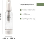 Portable Sparkling Water Maker - Travel Soda Maker for Home & Outdoor, 1L Carbonating Bottle, 10 pcs CO2 Cylinders, Compact Carbonated Water Machine for Flavored Drinks, Soda Machine (White)