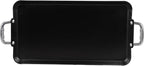 Vasconia Durable Double Burner Griddle (20″ x 11″) 100% Pure Aluminum with Nonstick - NSF Certified - for Frying, Searing, Grilling, Browning, Ideal for Home & Commercial Kitchen - Pack of 1