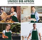 Utopia Kitchen 2 Pack Bib Apron, Adjustable with 2 Pockets, Water and Oil Resistant, Cooking Kitchen Chef Apron for Women Men