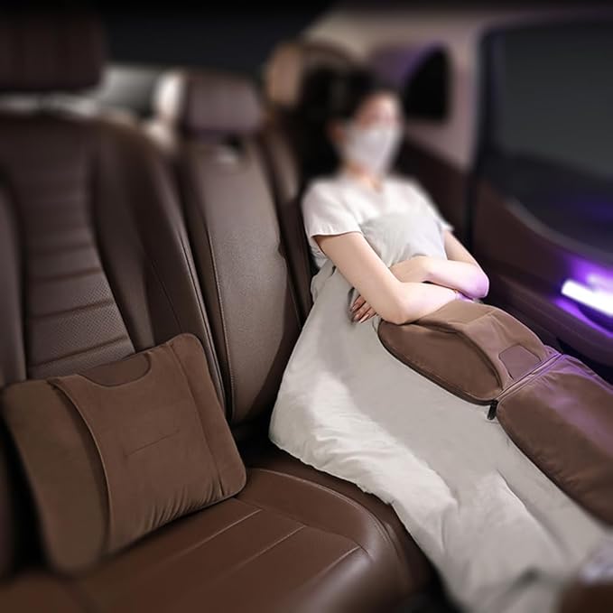 Car Travel Blanket Waist Support Blanket for Mercedes Benz/AMG GL X166 X164 SUV GL 350 400 450 500 550 / GL63, Premium Soft 3 in 1 Warm Soft Travel Blanket Car Pillow Blanket,Brown