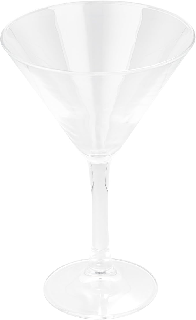 Restaurantware Cascata 9 Ounce Stemmed Martini Glasses Set Of 12 Tempered Martini Glasses - Chip-Resistant Fine-Blown Glass Martini Glass Set Dishwasher-Safe For Martinis Or Cocktails