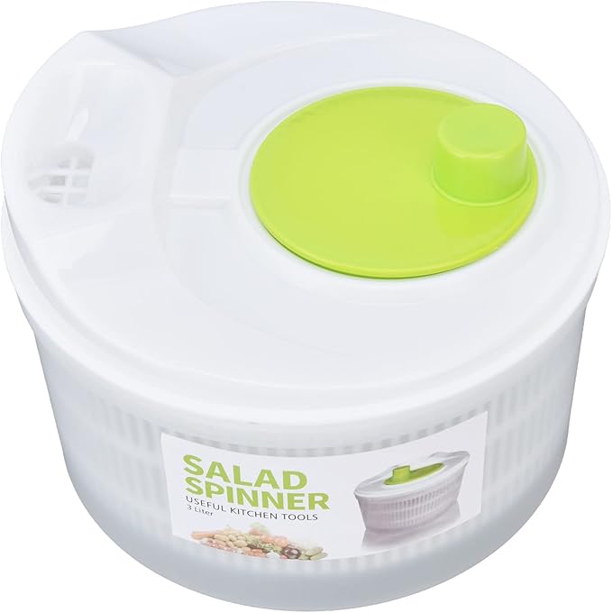 Pwshymi Salad Spinner Salad Drainer, Multifunction Large 3L Vegetable Dryer Salad Spinner, Lettuce Washer and Dryer for Cooking
