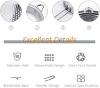 Stainless Steel Basin Colander with Handle Kitchen Strainer, Resting Feet and Colander to Strain, Rinse, Fry, Steam or Cook Vegetables & Pasta & Wash fruits