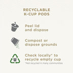 Peet's Coffee, Medium Roast Keurig K-Cup Pods - Single Origin Brazil 88 Count (4 Boxes of 22 Pods)